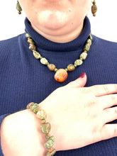 Brown and Look of River Rocks Necklace Bracelet and Earrings Exudes Class! New - RealThreads